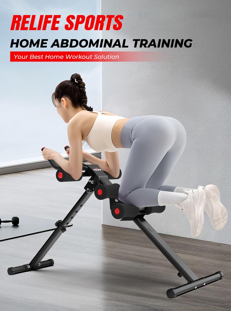 Relifesports Ab Machine, ab Workout Equipment for Home Gym, Height Adjustable ab Trainer, Foldable Fitness Equipment with LCD Monitor, dealsforyoudays