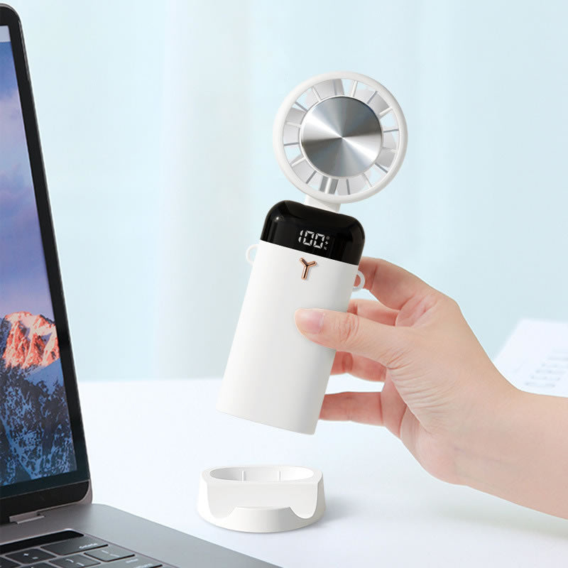 Portable handheld semiconductor digital display refrigeration fan