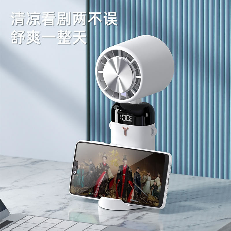 Portable handheld semiconductor digital display refrigeration fan