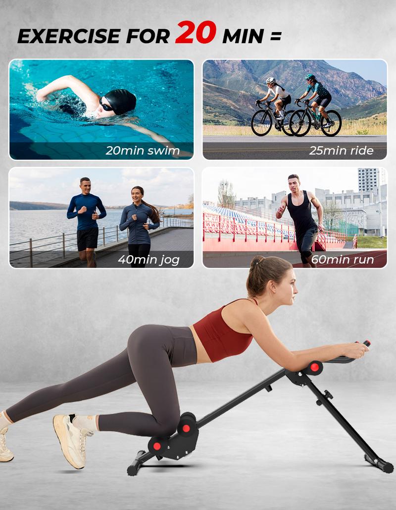 Relifesports Ab Machine, ab Workout Equipment for Home Gym, Height Adjustable ab Trainer, Foldable Fitness Equipment with LCD Monitor, dealsforyoudays