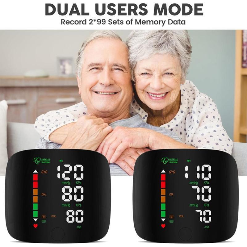 Wrist Blood Pressure Monitor Led Display,Touch Screen Wrist Blood Pressure Cuff 99x2 Reading Memory Wrist Bp Monitor with Carrying Case,Health Monitoring Adjustable.