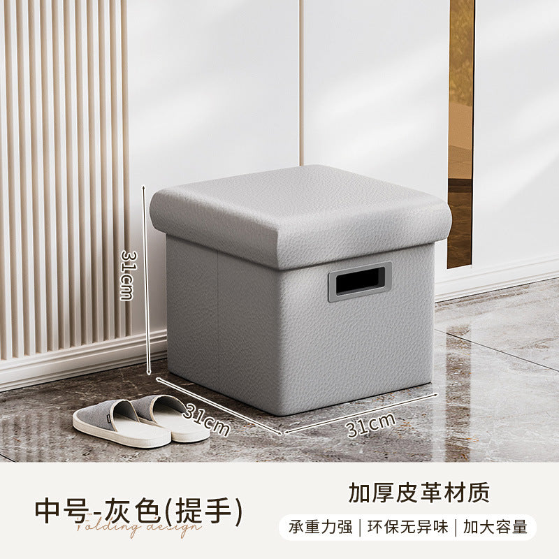 Cross-Border Multifunctional Home Storage Stool Rectangular Home Sofa Shoe Changing Stool Foldable Toy Snack Storage Stool