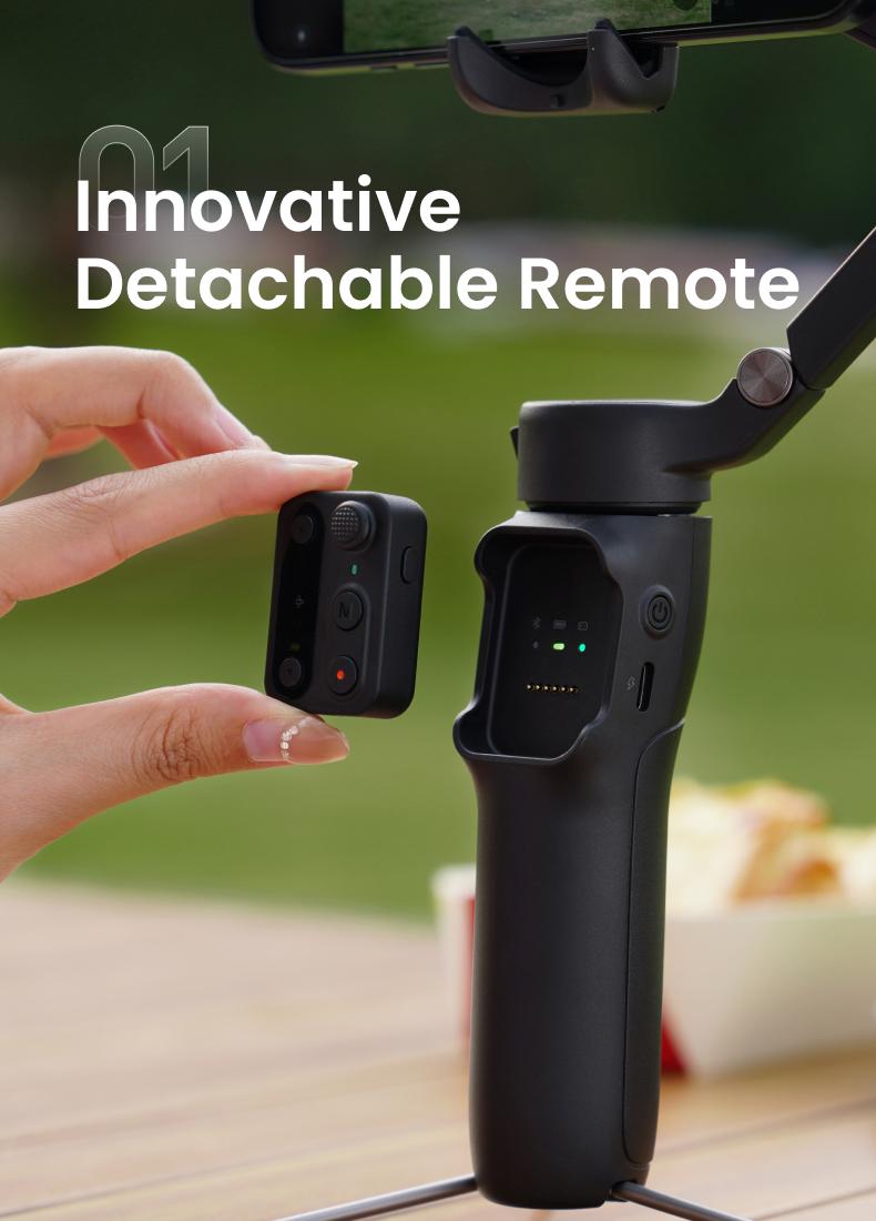 hohem iSteady X3 SE Gimbal Stabilizer for iPhone, Smartphone Foldable Gimbal with Detachable Remote Control, Portable Foldable 3-Axis Phone Gimbal for Android & iPhone 16 15 Pro Max, Ideal for Travel Vlogging
