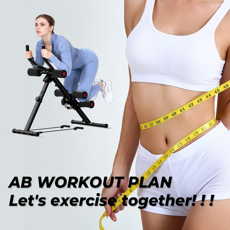 Relifesports Ab Machine, ab Workout Equipment for Home Gym, Height Adjustable ab Trainer, Foldable Fitness Equipment with LCD Monitor, dealsforyoudays