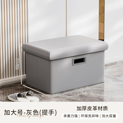 Cross-Border Multifunctional Home Storage Stool Rectangular Home Sofa Shoe Changing Stool Foldable Toy Snack Storage Stool