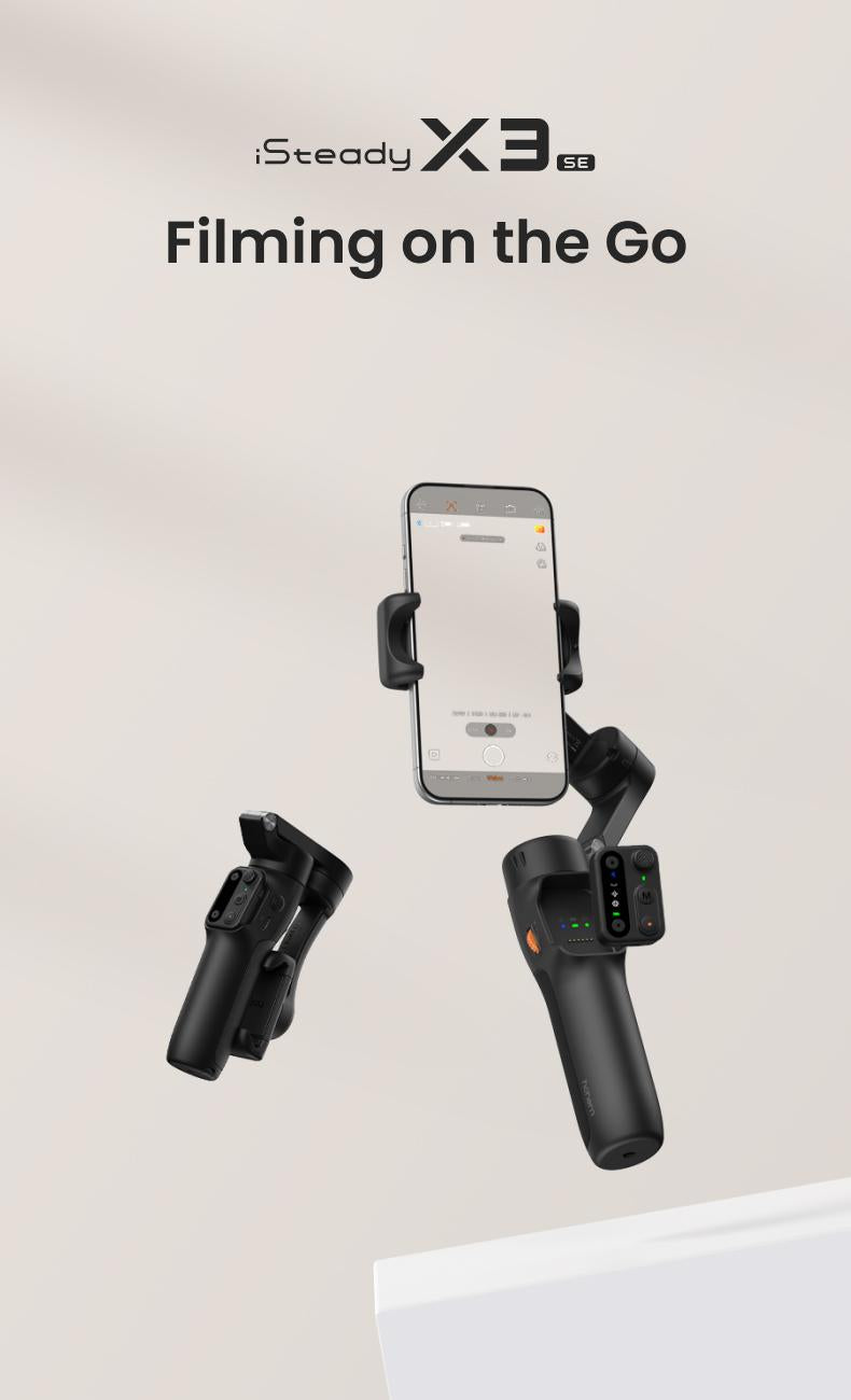hohem iSteady X3 SE Gimbal Stabilizer for iPhone, Smartphone Foldable Gimbal with Detachable Remote Control, Portable Foldable 3-Axis Phone Gimbal for Android & iPhone 16 15 Pro Max, Ideal for Travel Vlogging