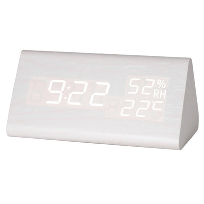 Simple Alarm Clock with Smart Voice Control and Silent Function led Wooden Clock Battery Wooden Clock Crafts Decoration USB Plug-in