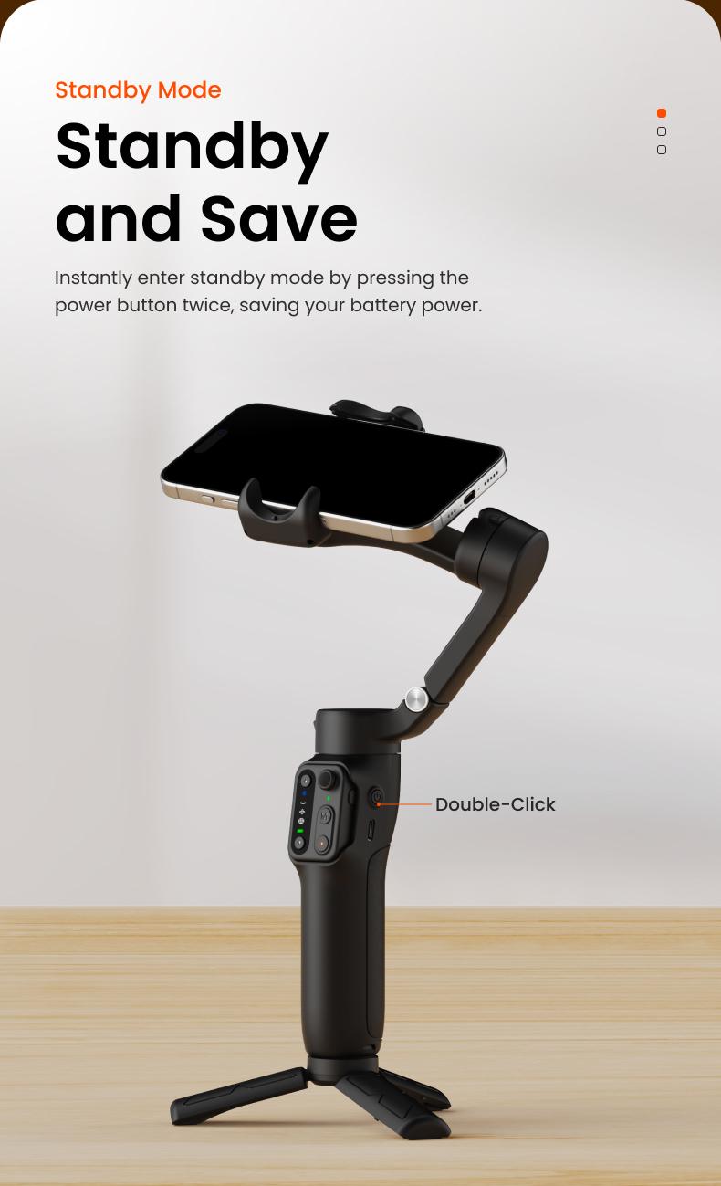 hohem iSteady X3 SE Gimbal Stabilizer for iPhone, Smartphone Foldable Gimbal with Detachable Remote Control, Portable Foldable 3-Axis Phone Gimbal for Android & iPhone 16 15 Pro Max, Ideal for Travel Vlogging