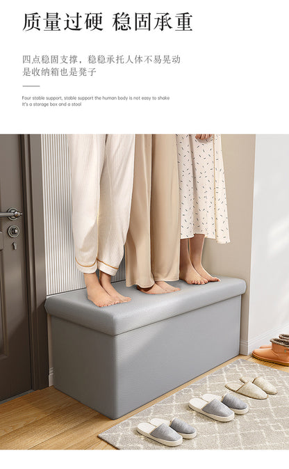 Cross-Border Multifunctional Home Storage Stool Rectangular Home Sofa Shoe Changing Stool Foldable Toy Snack Storage Stool