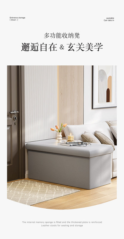 Cross-Border Multifunctional Home Storage Stool Rectangular Home Sofa Shoe Changing Stool Foldable Toy Snack Storage Stool