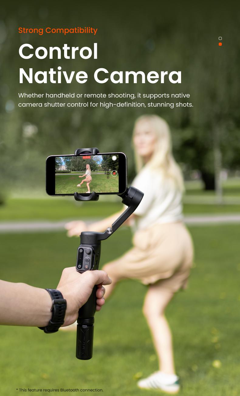 hohem iSteady X3 SE Gimbal Stabilizer for iPhone, Smartphone Foldable Gimbal with Detachable Remote Control, Portable Foldable 3-Axis Phone Gimbal for Android & iPhone 16 15 Pro Max, Ideal for Travel Vlogging